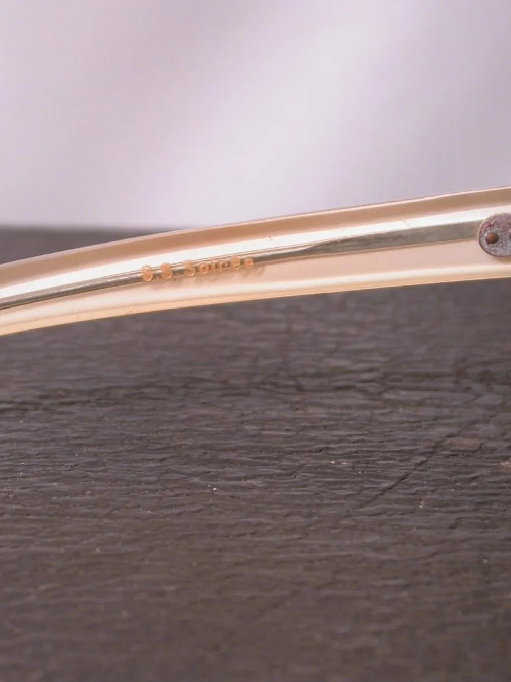 Vintage Soiree Fancy Pearl White Cat Eye Eyeglasses Frames Made In France